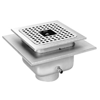 12" X 12" Stainless Steel Sani-Flor Can Wash Drain 8" Sump Depth