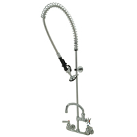 AquaSpec® wall-mount pre-rinse faucet with 44" riser, 36" flexible hose and 9-1/2" tubular spout