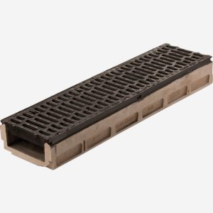 10" Wide 'Non-Sloped' Polymer Concrete Trench Drain System with Ductile Iron Edge Rail for Extra Heavy Applications