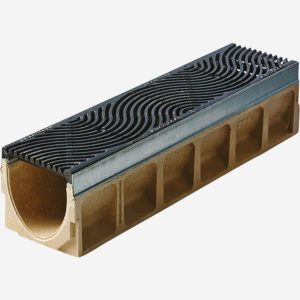 10" Wide 'Pre-Sloped' Polymer Concrete Channel Drain with Integral Metal Rail - Klassikdrain®